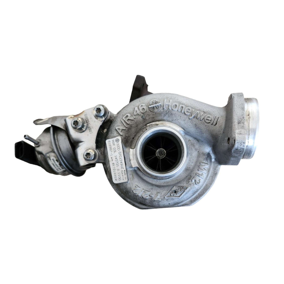 Used Honeywell turbocharger GTC1549VZ 03L145721B for Audi A4, A5, A6 2.0 TDi, showing minor signs of wear"