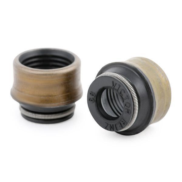 Set of 16 VICTOR REINZ 70-31306-00 valve stem seals in black, made from fluoride rubber for engine oil leak prevention.
