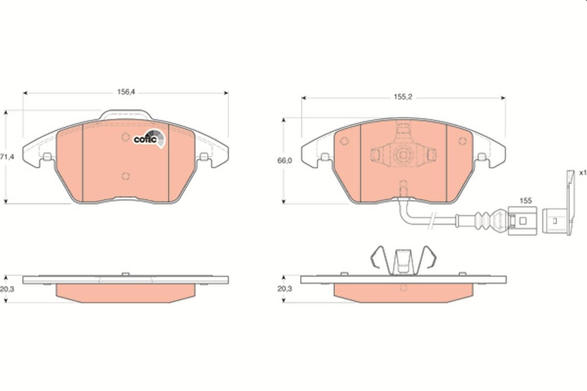 Audi A3 8P 2.0T Front Brake Pads GDB1550 - aspiremotorsport