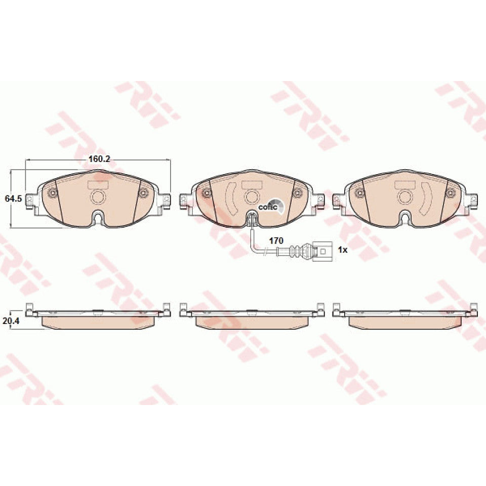 Volkswagen Golf 7 GTI TRW Front Brake Pads GDB1956 - aspiremotorsport