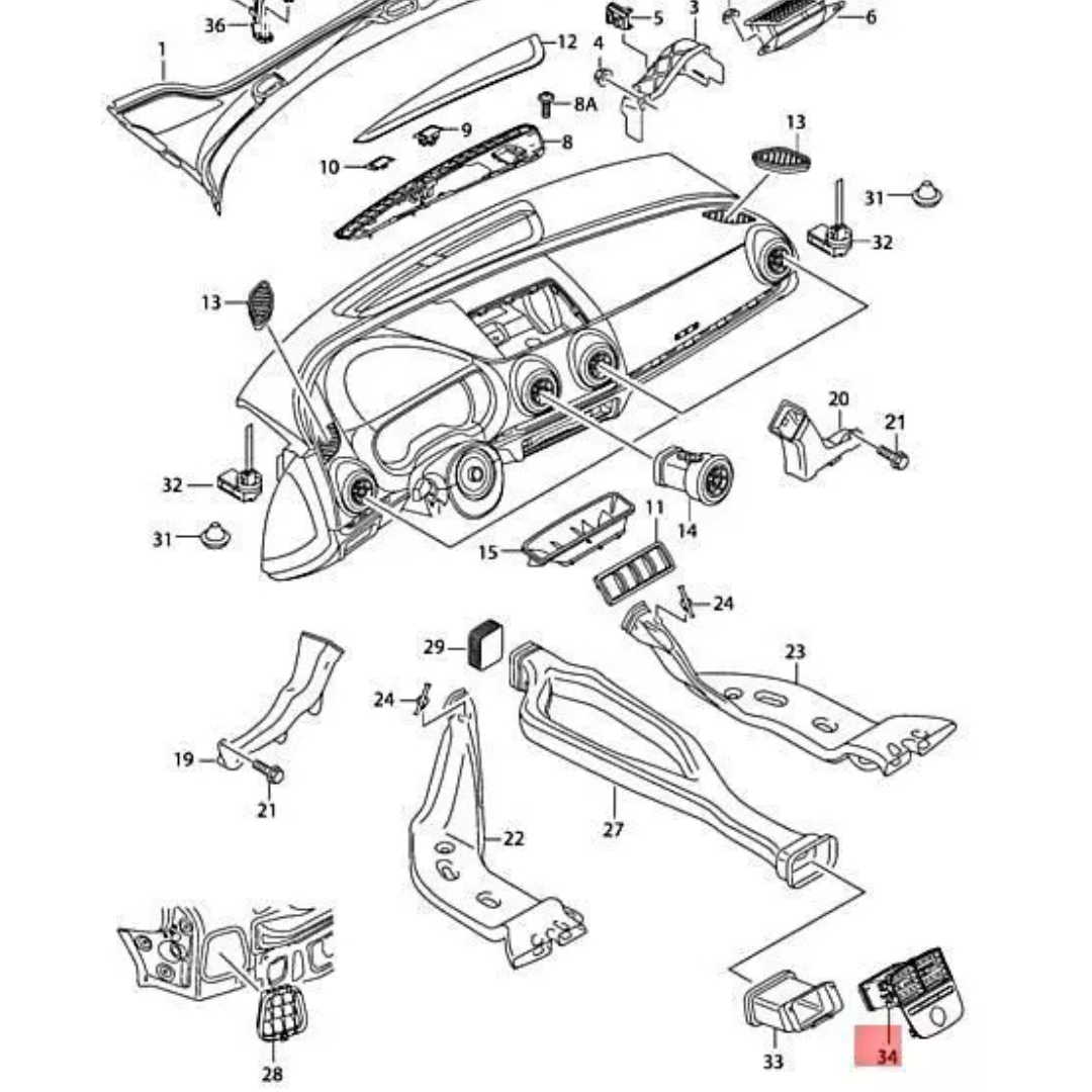 Audi Vent with USB Charging Function (8V0819203B6PS)
