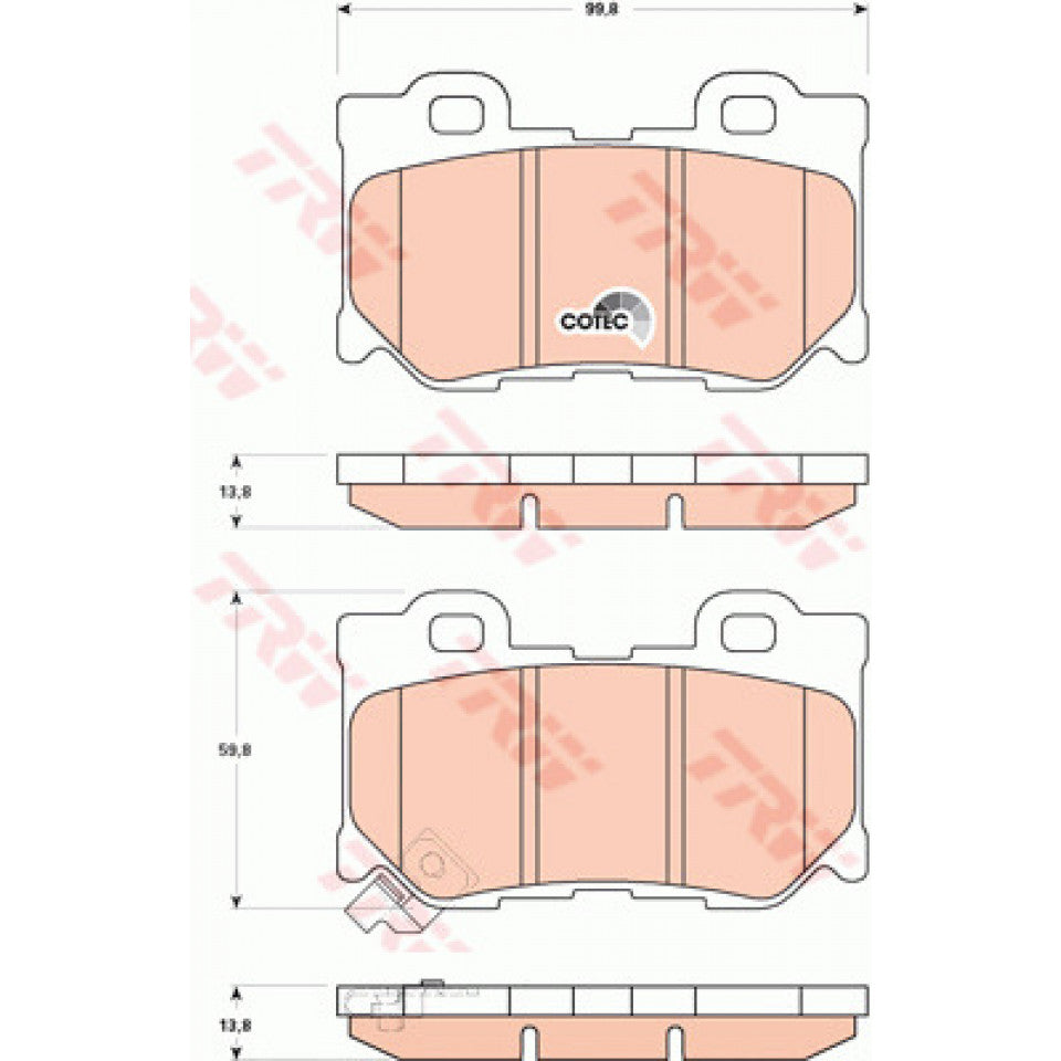 TRW REAR BRAKE PADS GDB3515 for Nissan 370Z/Infiniti - aspiremotorsport